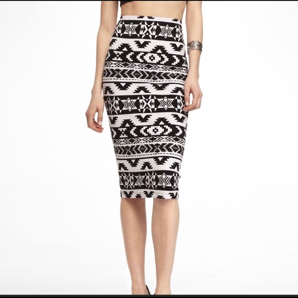Express Aztec Print Midi Skirt - Picture 2 of 3